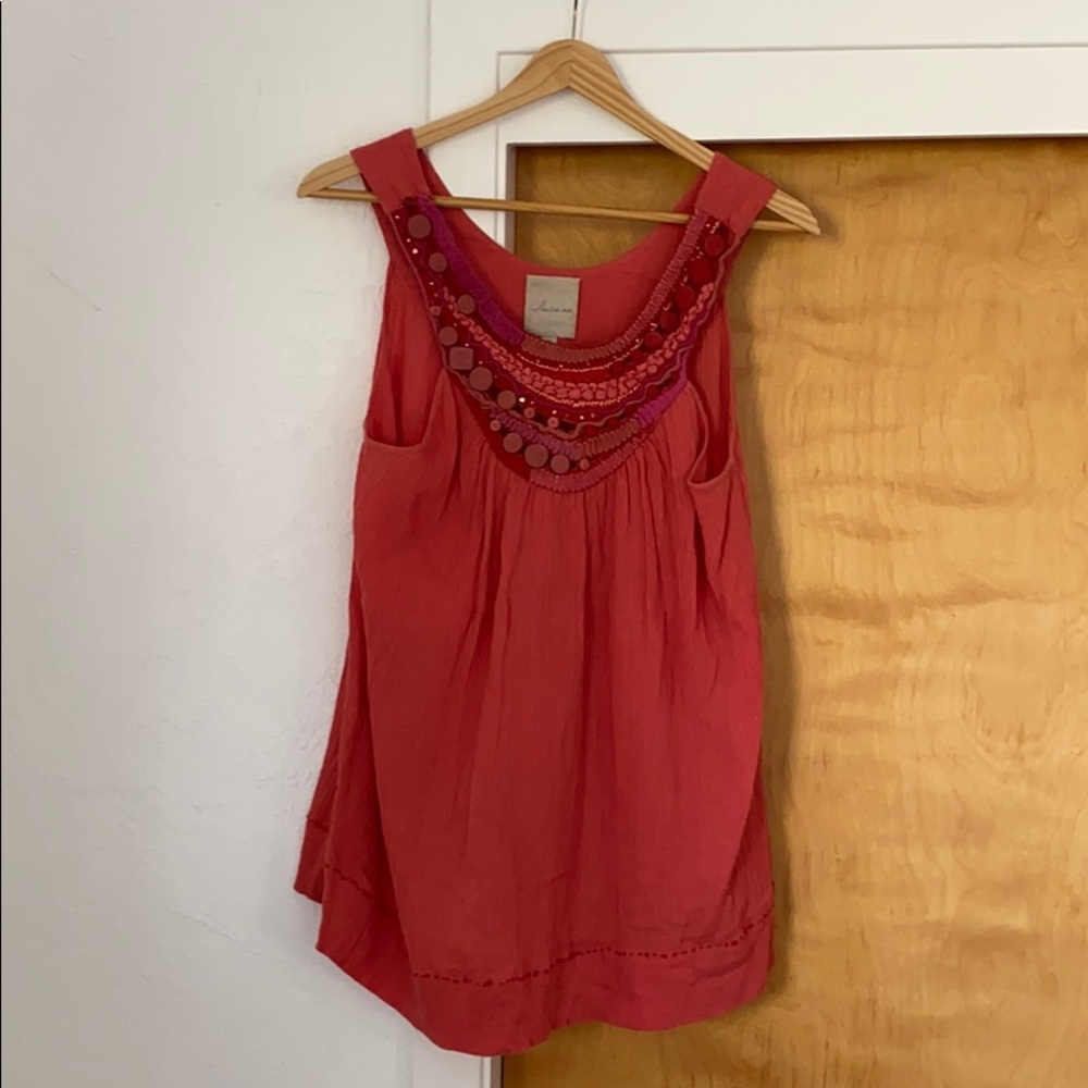 Anthropologie Saivana Embellished Cotton Tank